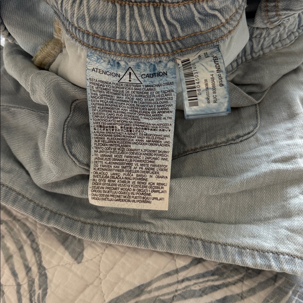 Zara Light Blue Casual Pull-On Shorts - Picture 4 of 4